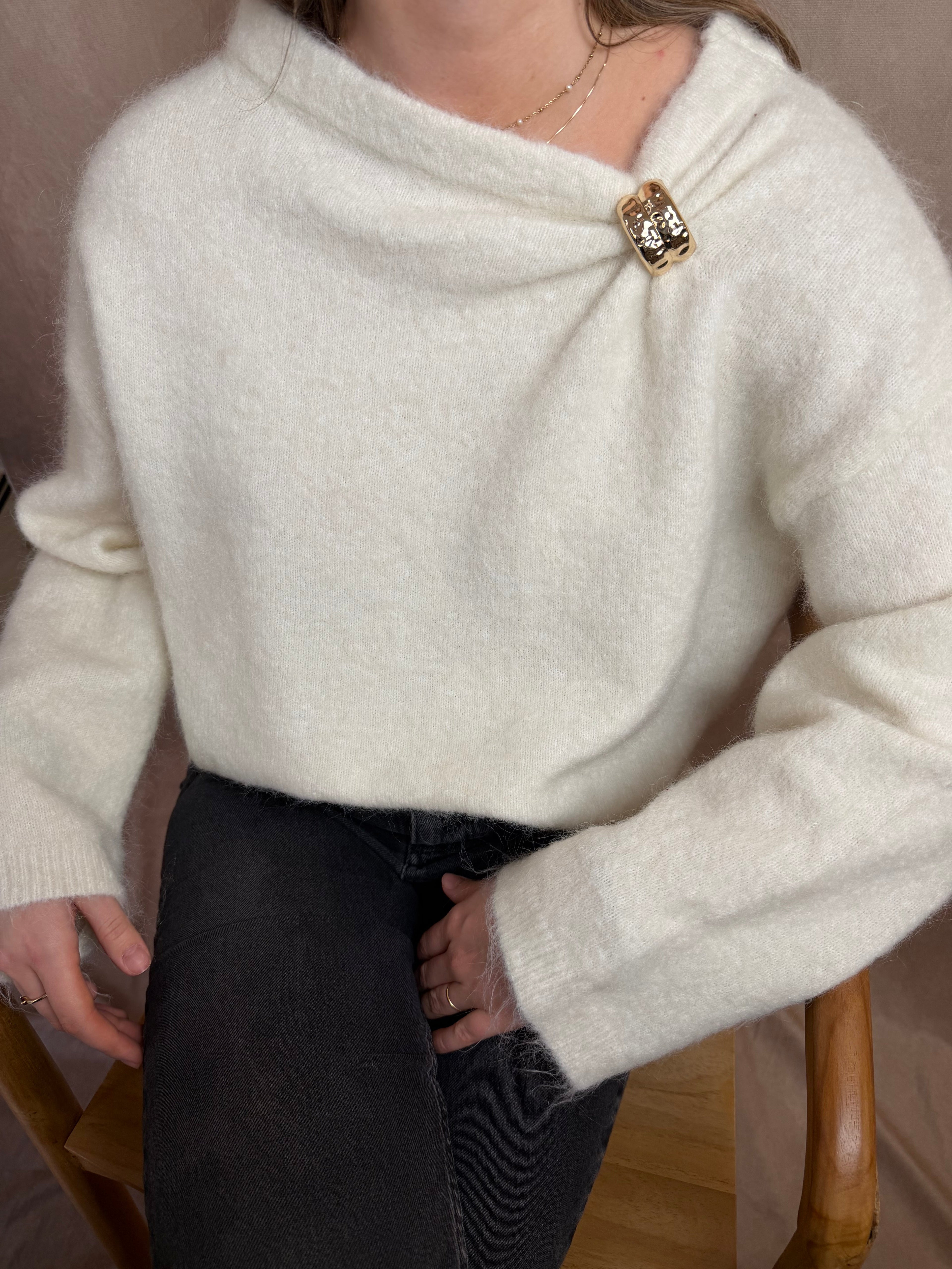 Pull écru Ambre