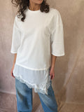 T shirt blanc dentelle Léna