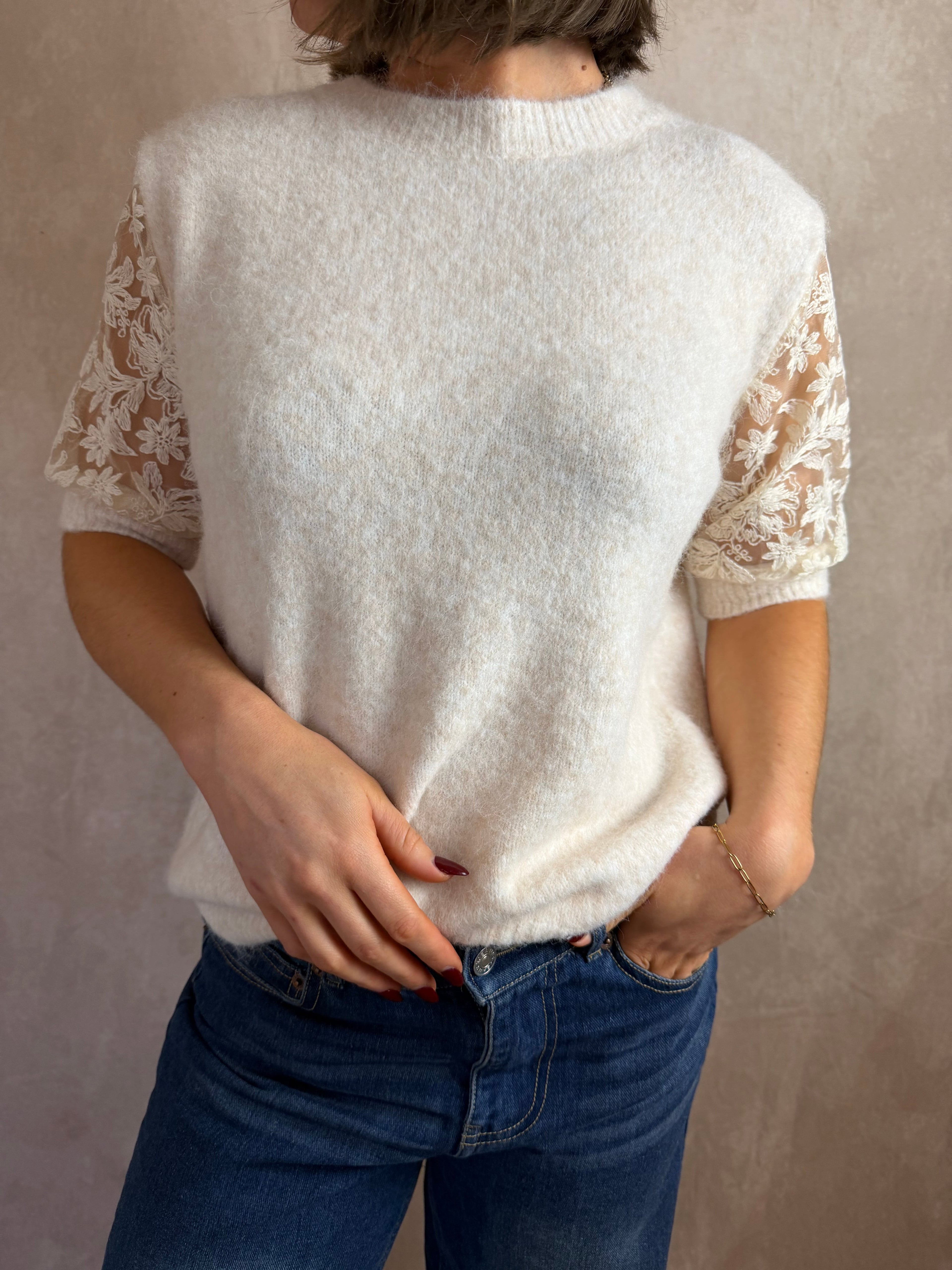 Pull écru Pauline
